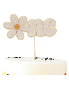 Adorno de pastel de madera VANGNING DECOR margarita 17.78 cm