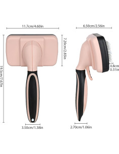 Cepillo Deshedding Autolimpiante para Perros y Gatos ESYAMIPET - Rosa 2