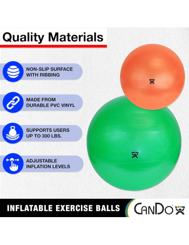 Pelota de Ejercicio Inflable CanDo 30 cm Azul Antideslizante