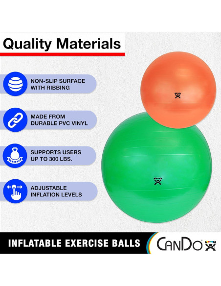 Pelota de Ejercicio Inflable CanDo 30 cm Azul Antideslizante