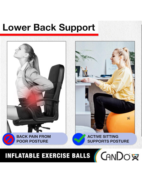 Pelota de Ejercicio Inflable CanDo 30 cm Azul Antideslizante