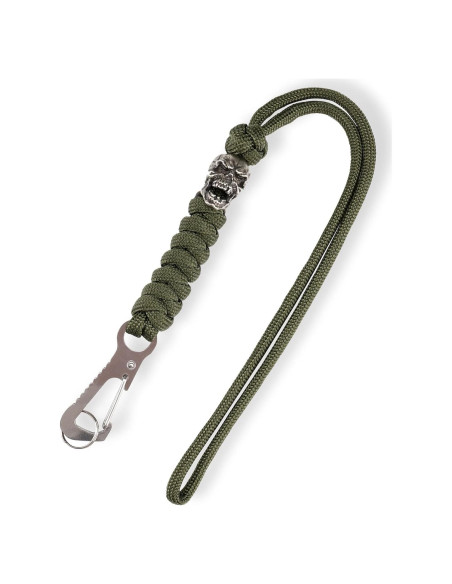 Llave de Paracord HorixGear con cuentas de calavera B-verde