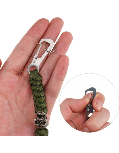 Llave de Paracord HorixGear con cuentas de calavera B-verde