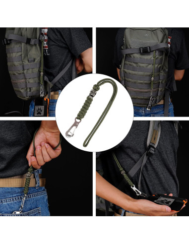 Llave de Paracord HorixGear con cuentas de calavera B-verde