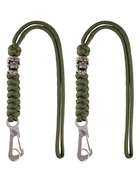 Llave de Paracord HorixGear con cuentas de calavera B-verde