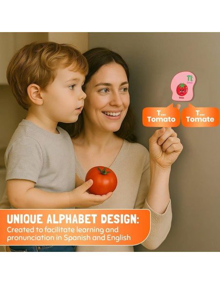 Letras Magnéticas Bilingües DABGIH 26 Piezas para Niños Letras Magnéticas Bilingües DABGIH 26 Piezas para Niños