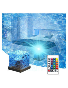 Proyector de Luz de Olas LED 16 Colores con Control Remoto