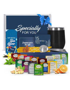 Juego de Regalo de Té Modern Elegance con 15 Sabores y Vaso