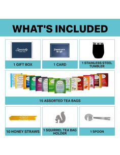 Juego de Regalo de Té Modern Elegance con 15 Sabores y Vaso 2