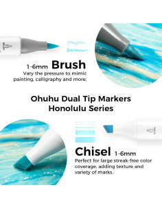 Set de Marcadores de Alcohol Ohuhu - 48 Colores Pastel + Mezclador 2