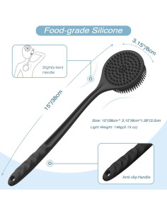 Juego de cepillos de silicona Manmihealth - 3 piezas, negro 2