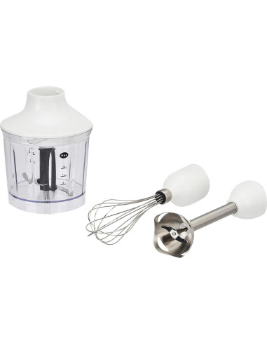 Batidora de Inmersión Amazon Basics 300W 4 en 1 Blanca