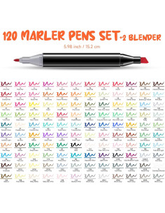 Set de Marcadores de Arte a Base de Alcohol Hangfan - 120 Colores con Punta Doble 2