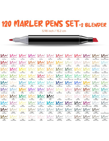 Set de Marcadores de Arte a Base de Alcohol Hangfan - 120 Colores con Punta Doble