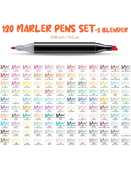 Set de Marcadores de Arte a Base de Alcohol Hangfan - 120 Colores con Punta Doble