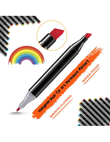 Set de Marcadores de Arte a Base de Alcohol Hangfan - 120 Colores con Punta Doble