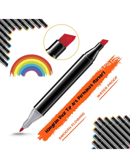 Set de Marcadores de Arte a Base de Alcohol Hangfan - 120 Colores con Punta Doble