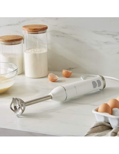 Batidora de Inmersión Amazon Basics 300W 4 en 1 Blanca