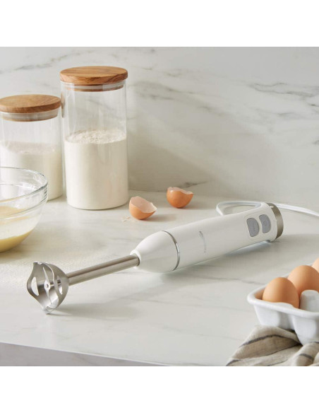 Batidora de Inmersión Amazon Basics 300W 4 en 1 Blanca
