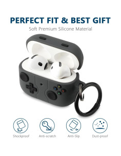 Funda de Silicona para AirPods 4 Gedicht con Llavero - Negro 2