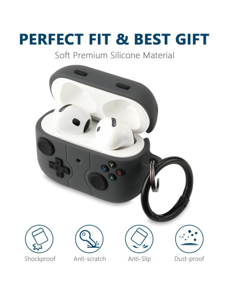 Funda de Silicona para AirPods 4 Gedicht con Llavero - Negro