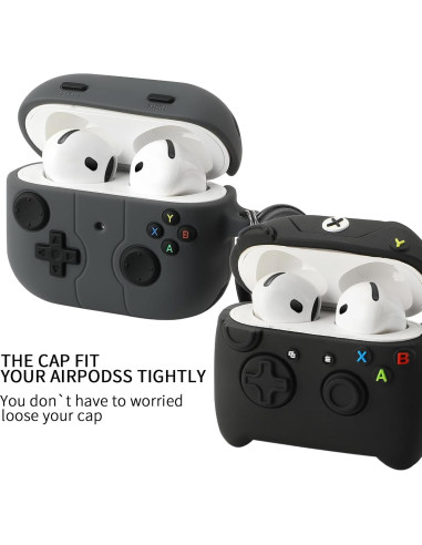 Funda de Silicona para AirPods 4 Gedicht con Llavero - Negro