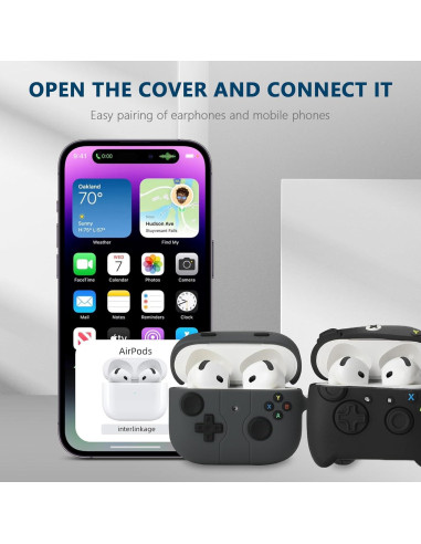 Funda de Silicona para AirPods 4 Gedicht con Llavero - Negro