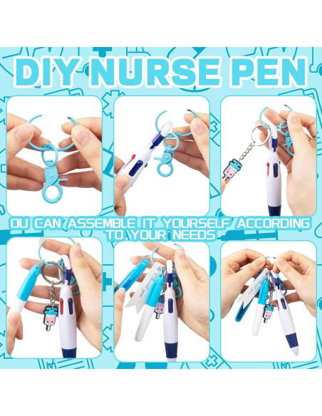 Set de 6 Bolígrafos y Llavero de Enfermería Demonwer Set de 6 Bolígrafos y Llavero de Enfermería Demonwer