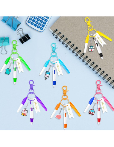 Set de 6 Bolígrafos y Llavero de Enfermería Demonwer