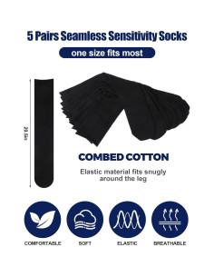 Calcetines de Botas Sin Costuras Shihanee - 5 Pares XL Gris 2