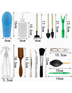 Juego de Herramientas de Jardinería Mini JasCherry 14 Piezas 2