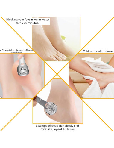 Juego de Afeitador de Callos Yihurlm con Mango de Madera y 30 Cuchillas
