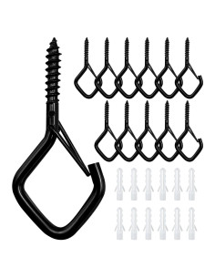 Ganchos de Techo Ticway 12 PCS para Plantas y Luces - Negro