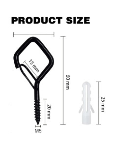 Ganchos de Techo Ticway 12 PCS para Plantas y Luces - Negro 2