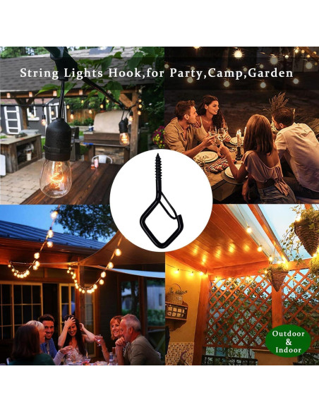 Ganchos de Techo Ticway 12 PCS para Plantas y Luces - Negro