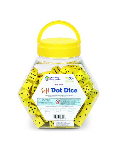 Cubeta de Dados de Puntos Suaves Learning Resources 200 Piezas