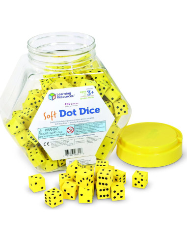Cubeta de Dados de Puntos Suaves Learning Resources 200 Piezas