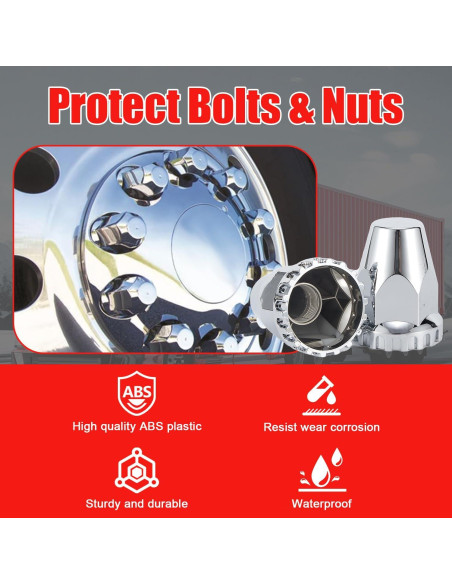 20 Cubiertas de Tuercas Cromadas 33mm Soundforge para Camiones