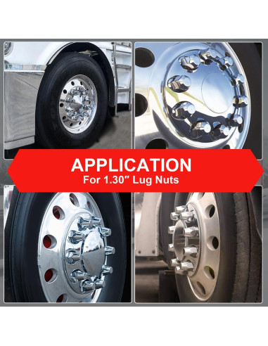 20 Cubiertas de Tuercas Cromadas 33mm Soundforge para Camiones