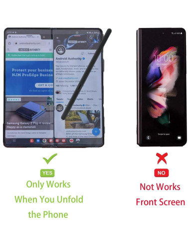 S Pen Slim Qenw para Galaxy Z Fold 6 y 5, 1.5mm, Negro