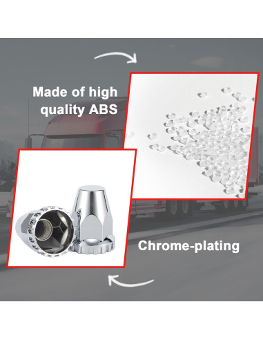 20 Cubiertas de Tuercas Cromadas 33mm Soundforge para Camiones