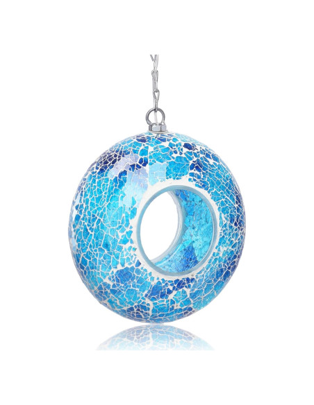 Comedero para Aves Solar Yinns de Vidrio Mosaico 20.32 cm Comedero para Aves Solar Yinns de Vidrio Mosaico 20.32 cm