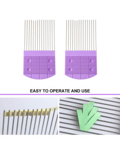 Herramientas de Quilling SEWACC 6 Pcs Peines de Papel Púrpura 2
