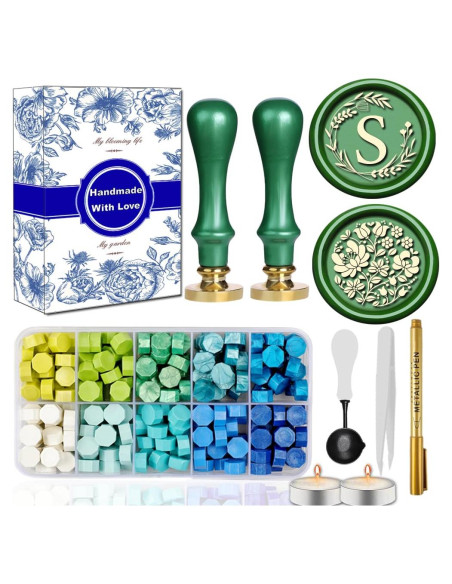 Kit de Sello de Cera Inicial Elegante WUERLIN S, 2 Piezas