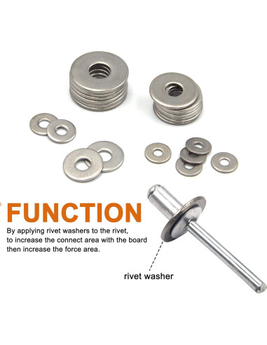 Kit de Arandelas de Remache de Respaldo 325 Piezas Acero Inoxidable