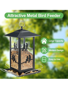 Comedero Grande para Aves Vivace de Metal Colgante 1.81kg 2