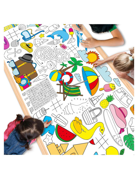 Póster Gigante para Colorear de Verano Qyeahkj 180x76cm