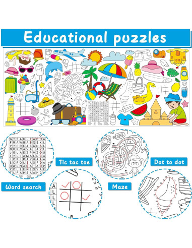 Póster Gigante para Colorear de Verano Qyeahkj 180x76cm