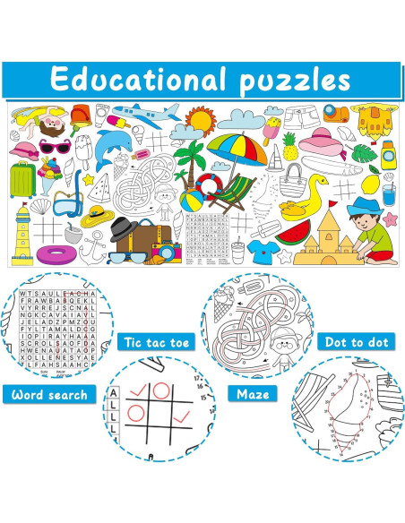 Póster Gigante para Colorear de Verano Qyeahkj 180x76cm