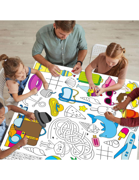 Póster Gigante para Colorear de Verano Qyeahkj 180x76cm